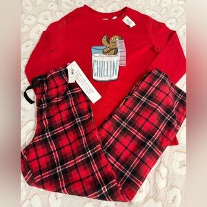 #14 Boys NWT Old Navy Red Gingerbread Christmas PJS YL Youth Large 10/12